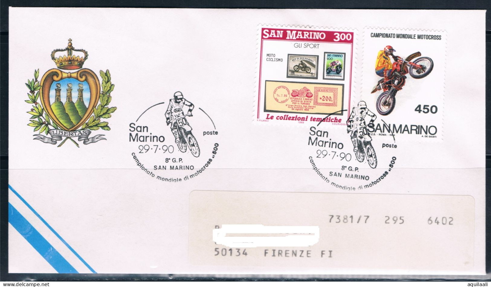 SAN MARINO 1990 - Campionato Motocross 29-7-90, Busta Con Annullo Speciale. - Moto