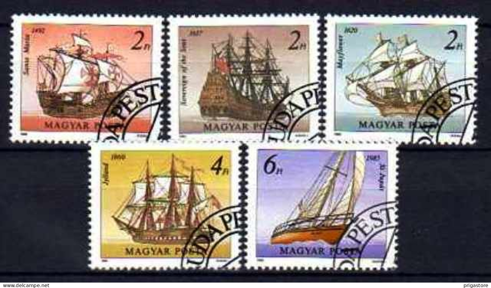 Hongrie 1988 Bateaux Voiliers (36) Yvert N° 3166 à 3170 Oblitérés Used - Used Stamps