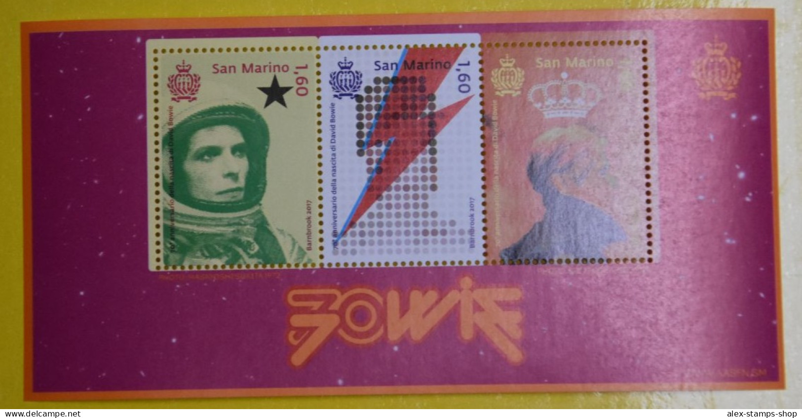 SAN MARINO 2019 Foglietto 70° ANNIVERSARY OF THE BIRTH DAVID BOWIE - New Sheet - Unused Stamps