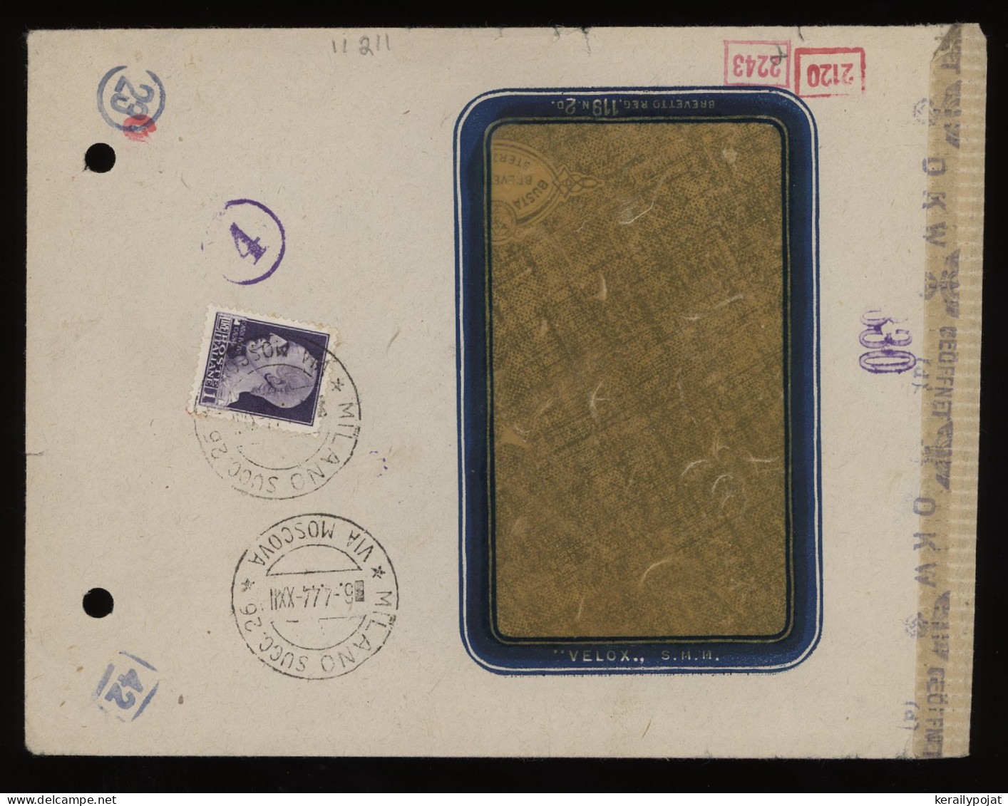 Italy 1944 Milano Censored Cover__(11211) - Poststempel