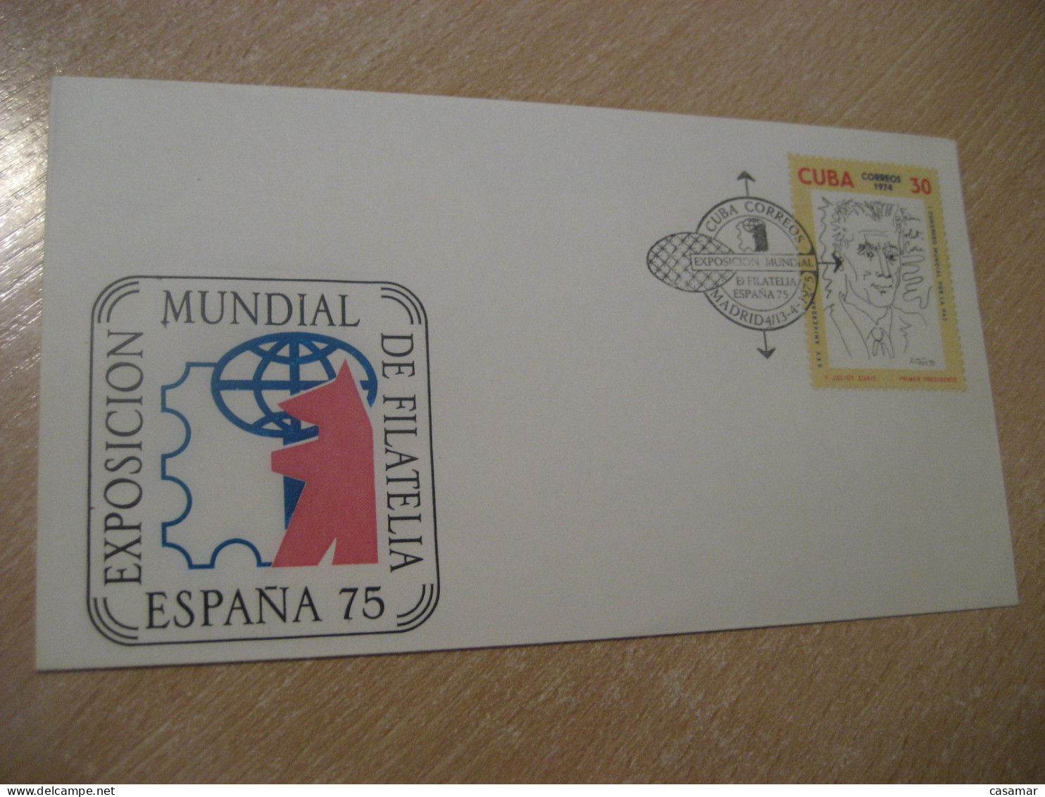 MADRID 1975 World Exposition Paz Peace F. Julidt Curie Cancel Cover America - Covers & Documents