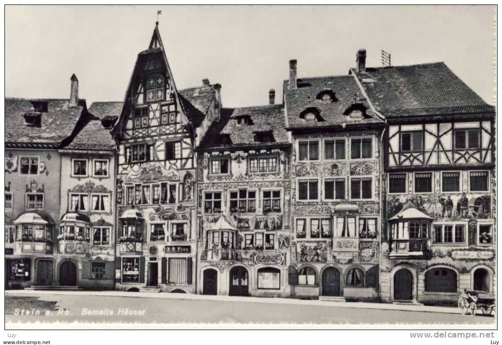 STEIN A. Rhein, Bemalte Häuser,  Foto AK - - Stein Am Rhein