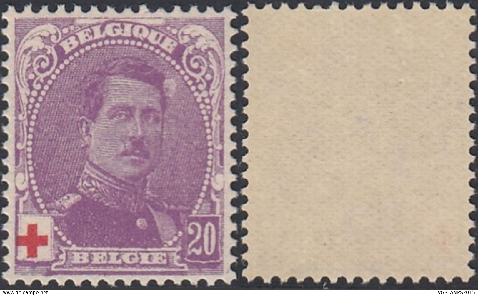 Belgique 1914 - Timbre Neuf. COB Nr.: 131 Avec Variété. Planche 1 Timbre 70. Centrage Parfait¡¡ (+100%)... EB)  AR-02209 - 1914-1915 Cruz Roja