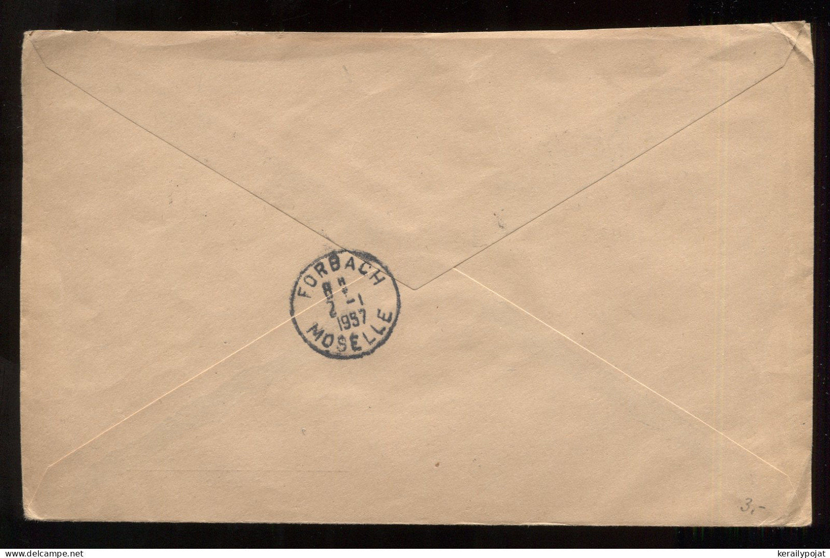 Saar 1957 Saarbrucken 2 Registered Cover To Forbach__(8809) - Briefe U. Dokumente