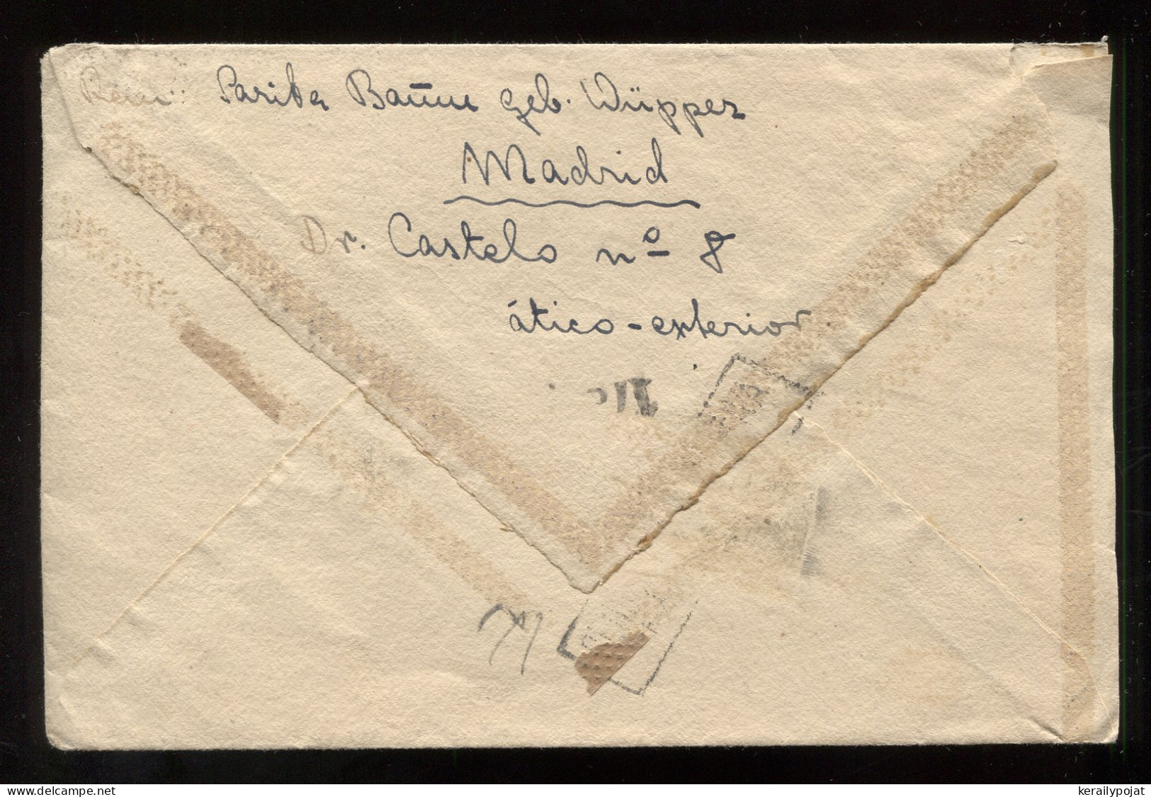 Spain 1943 Madrid Censored Air Mail Cover To Germany__(9177) - Storia Postale