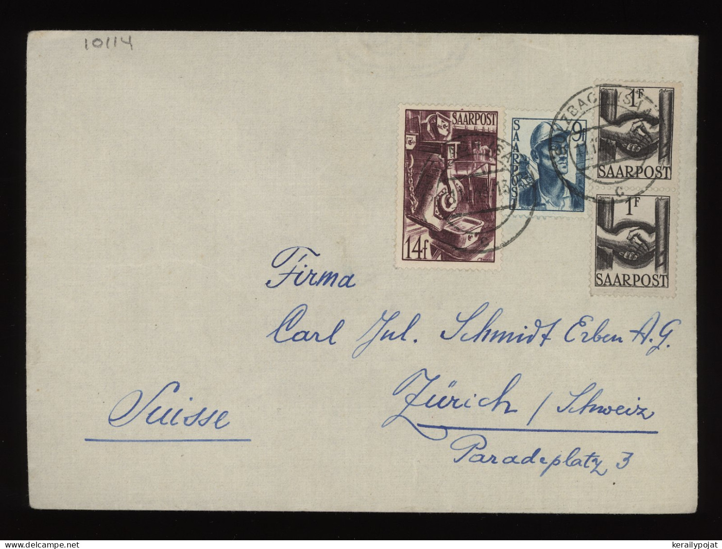 Saarpost 1948 Sulzbach Cover To Switzerland__(10114) - Blocks & Sheetlets