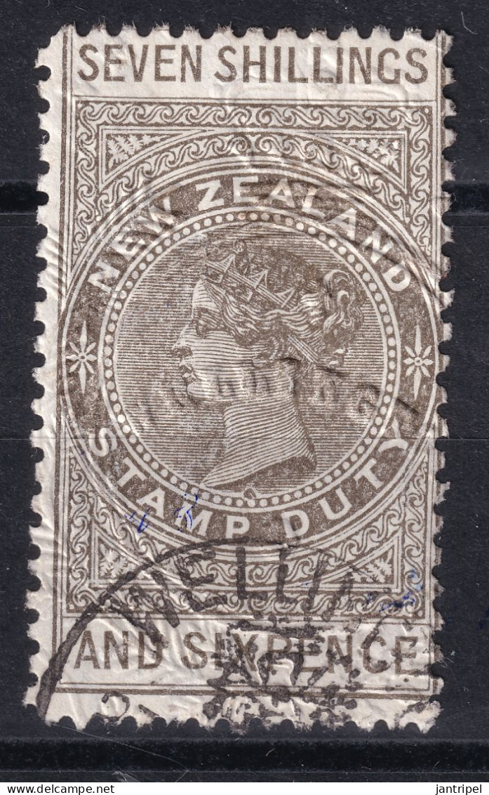 NEW ZEALAND 1882/1914 QV. TAX STAMPS 7/6 GOOD USED - Oblitérés