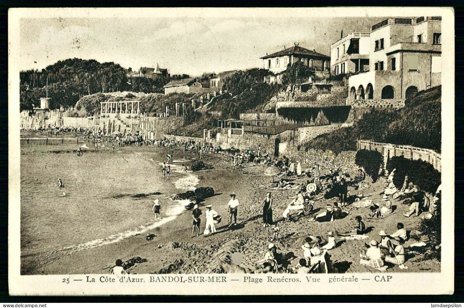 A69  FRANCE CPA LA COTE D' AZUR , BANDOL SUR MER - PLAGE RENECROS - Colecciones Y Lotes