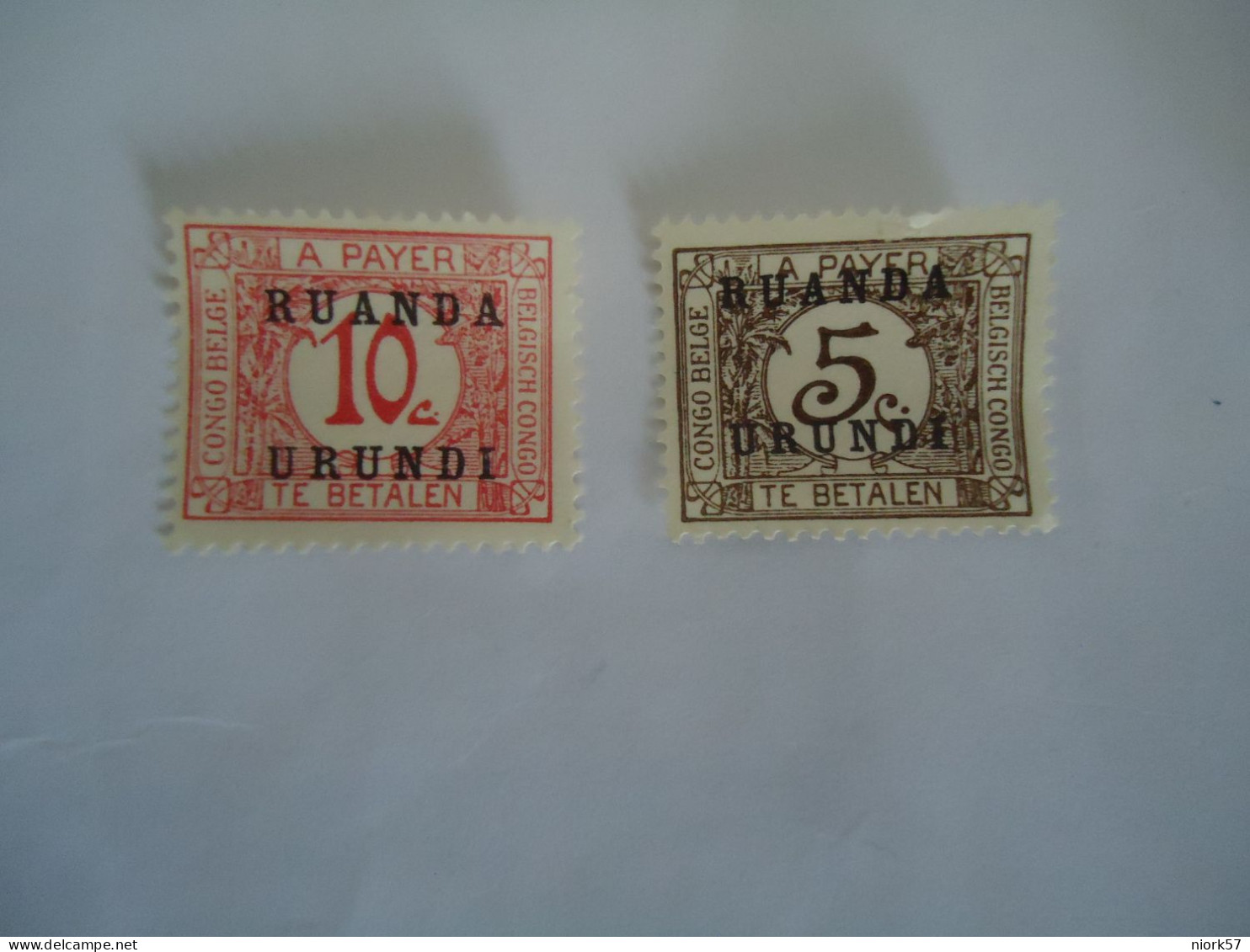 BELGIAN  CONGO OVERPRINT  RUANTA URUNDI   MLN 2  STAMPS TE  BETALEN DUE - Other & Unclassified