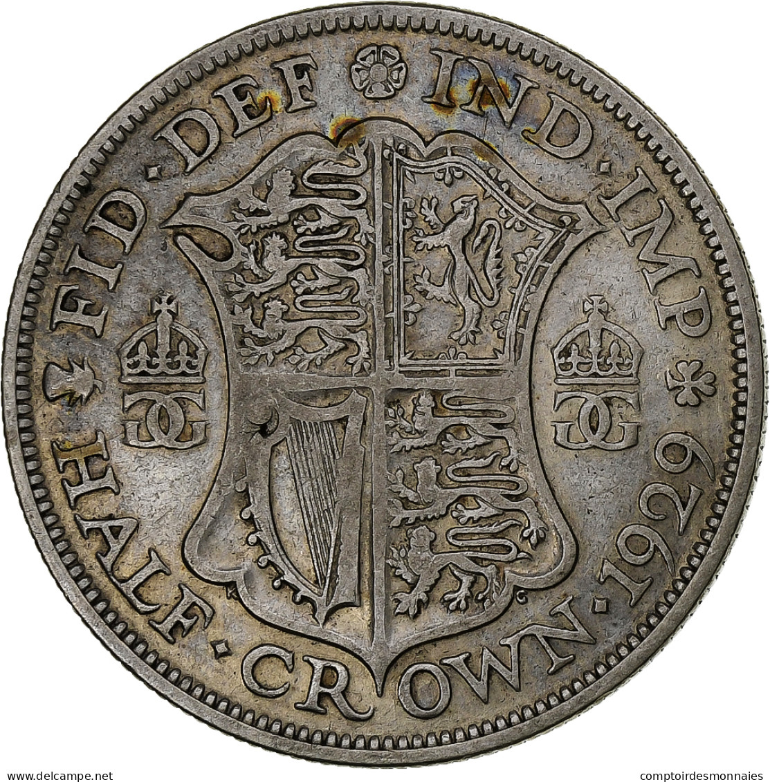 Grande-Bretagne, George V, 1/2 Crown, 1929, Argent, TB, KM:835 - K. 1/2 Crown