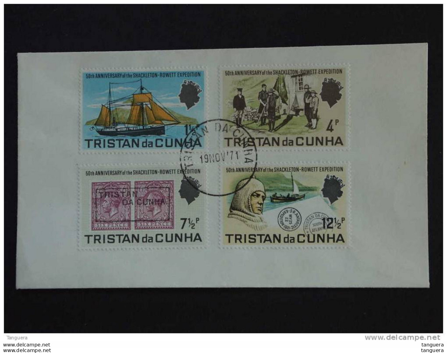 Tristan Da Cunha 1971 FDC Anniversaire Expédition Shackleton-Rowett Bateaux Boten Scouts Yv 153-156 - Sonstige & Ohne Zuordnung