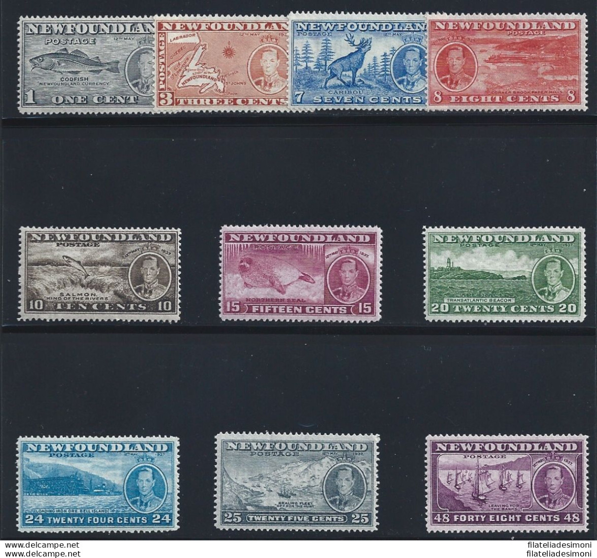 1937 Newfoundland - SG 257/267 Iincoronazione (manca N. 262) MNH** - Andere & Zonder Classificatie