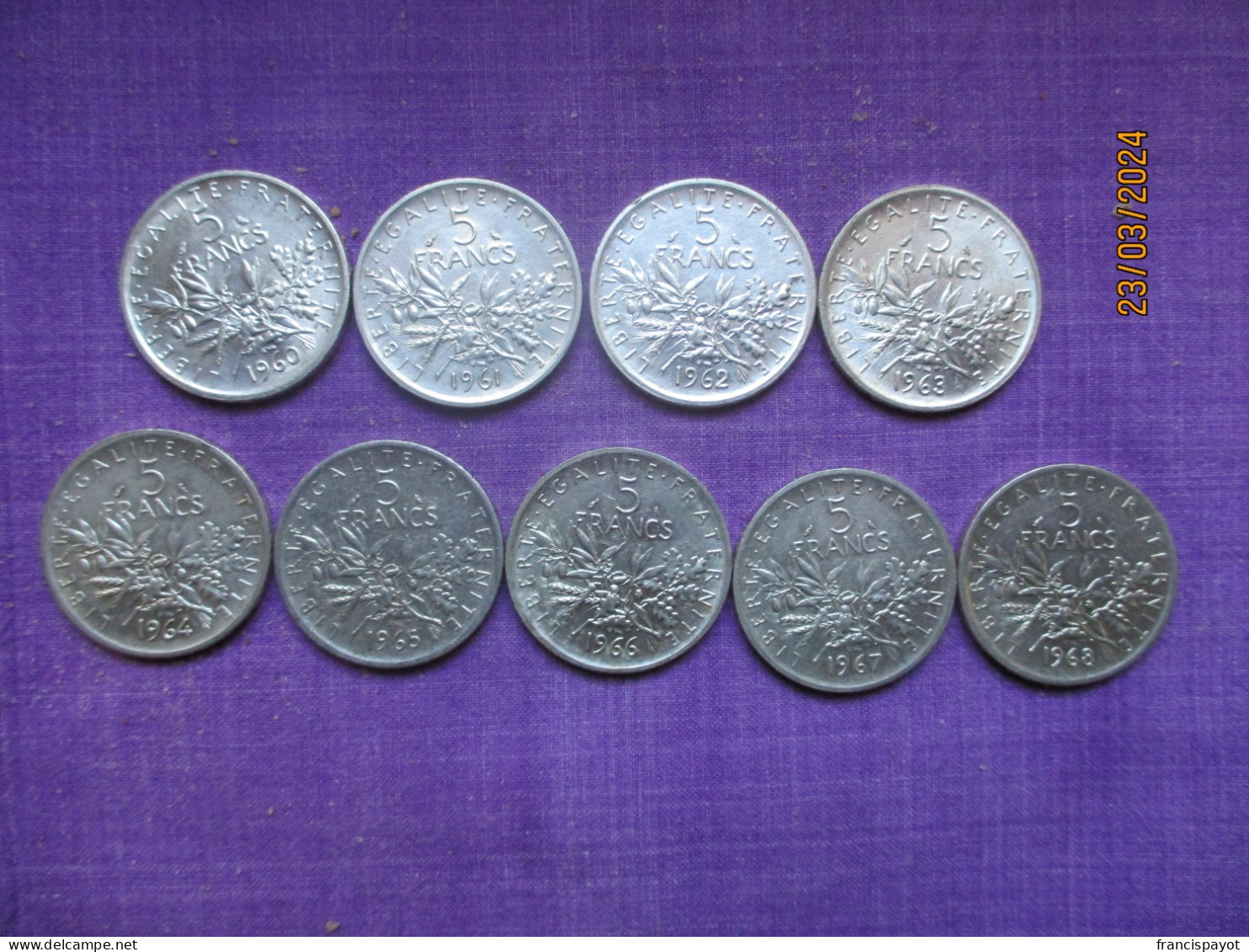 France Lot 5 Francs 1960 - 1968 (silver) - 5 Francs