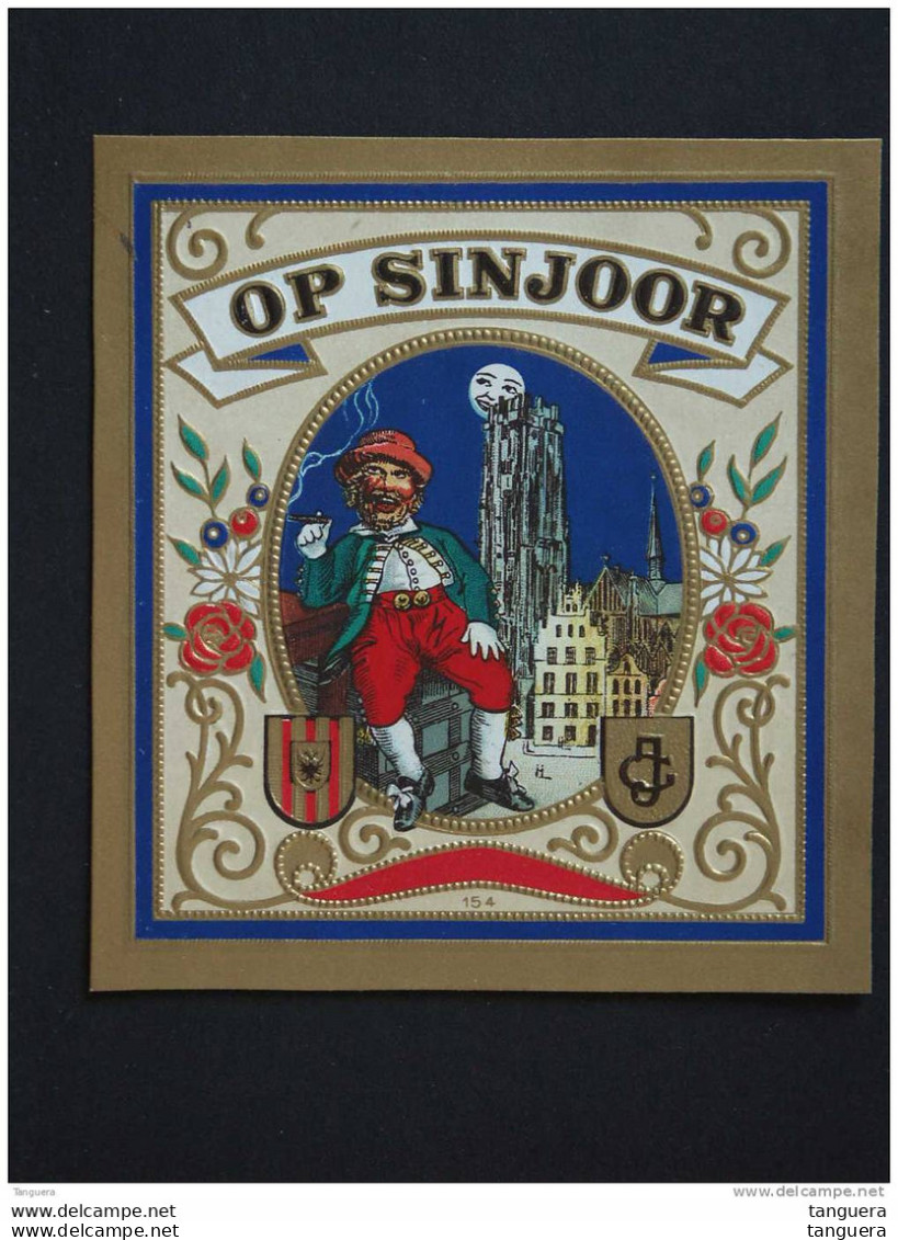 Etiquette De Boîte à Cigares Sigarenkist Etiket Sigaren Kist OP SINJOOR Mechelen 10,5 X 11,5 Cm - Etiquettes