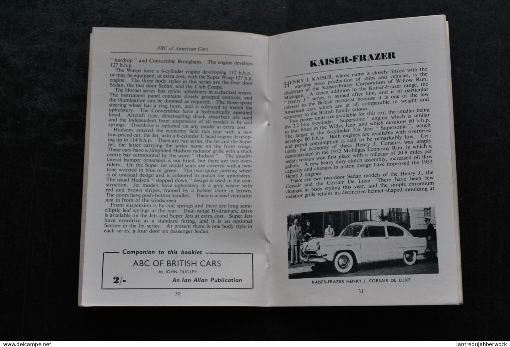 John DUDLEY ABC Of American Cars Ian Allan Sd Packard Pontiac Buick Chrysler Dodge Ford Hudson Lincoln Mercury Plymouth - Auto