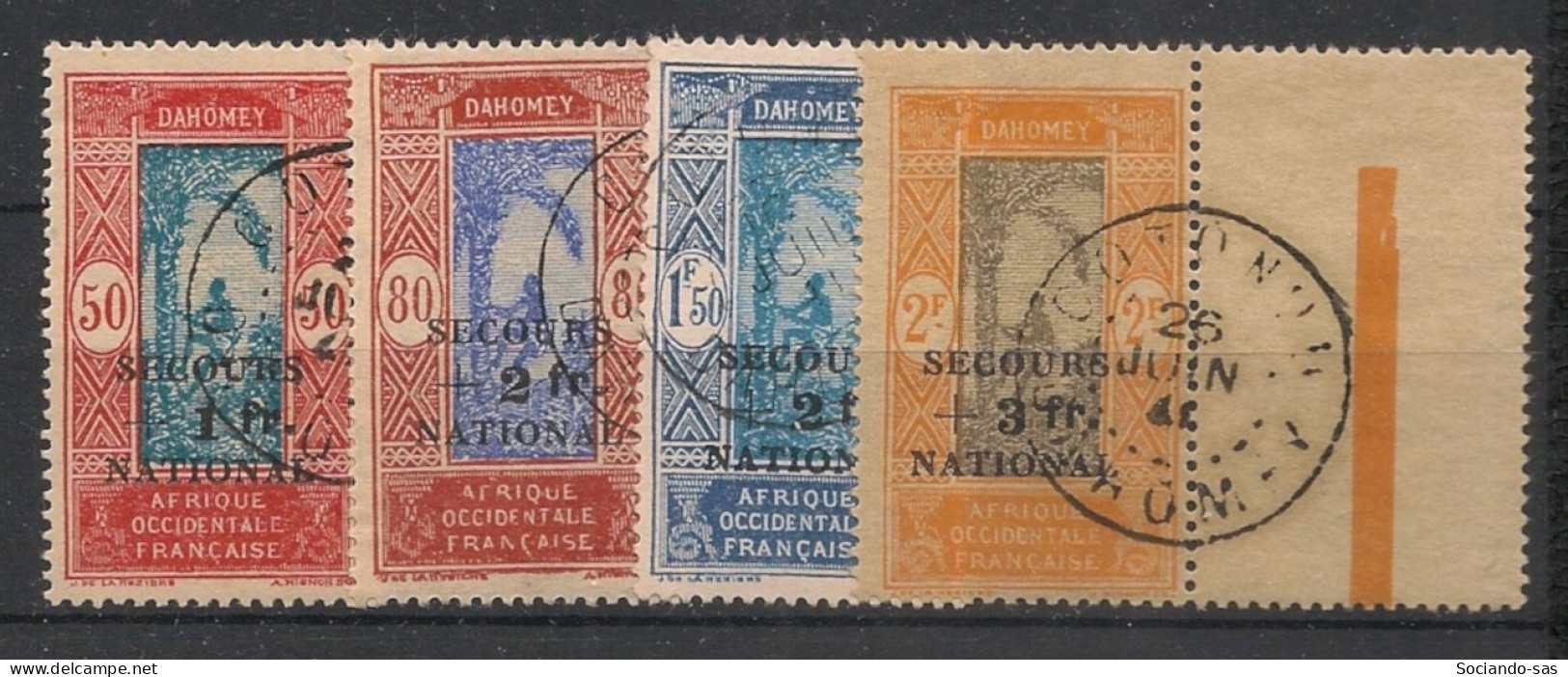 DAHOMEY - 1941 - N°YT. 145 à 148 - Secours National - Oblitéré / Used - Gebraucht