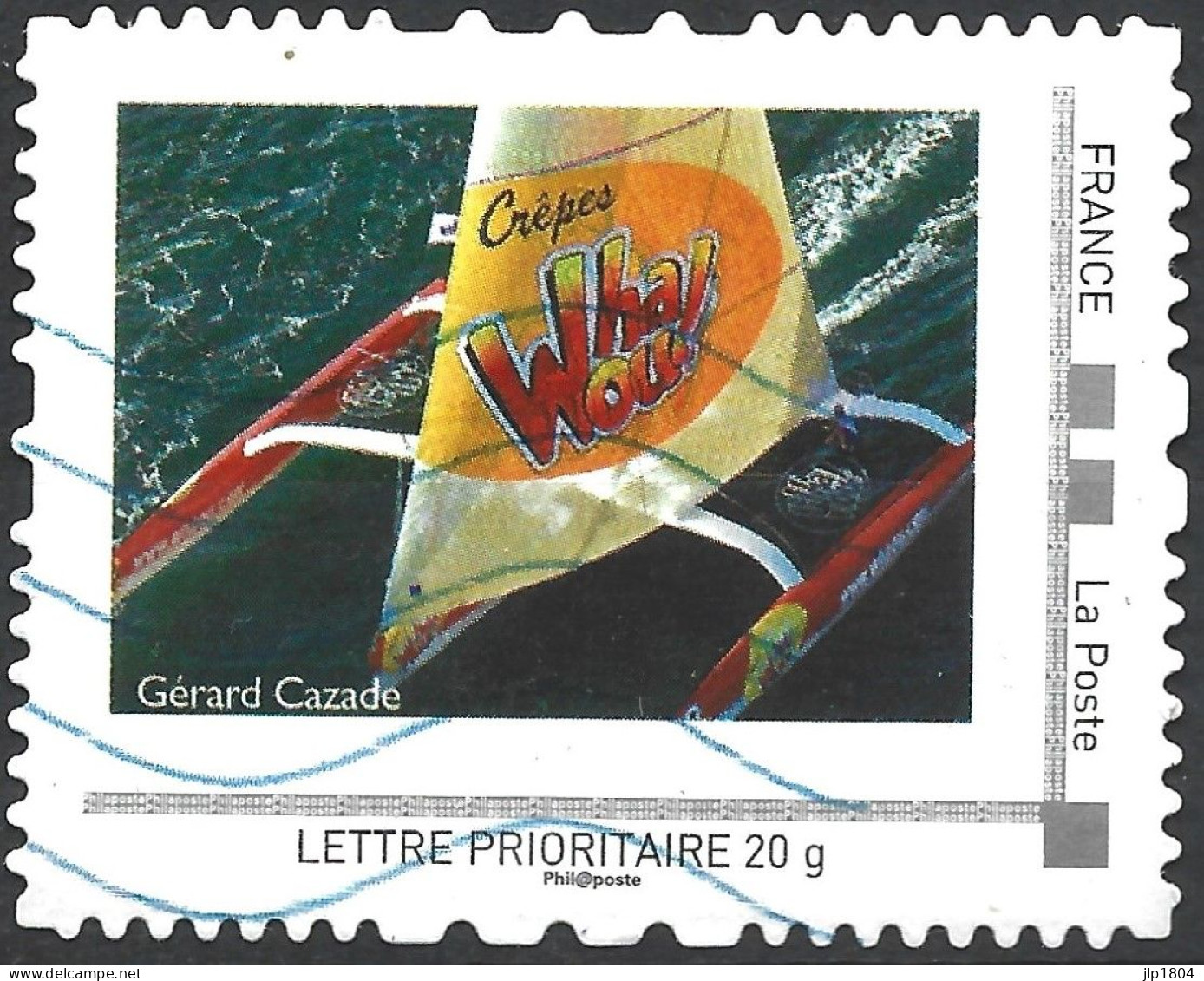 Montimbramoi  Trimaran Gérard Cazade - Crêpes Whaou!  - Lettre Prioritaire - Timbre Sur Support - Used Stamps