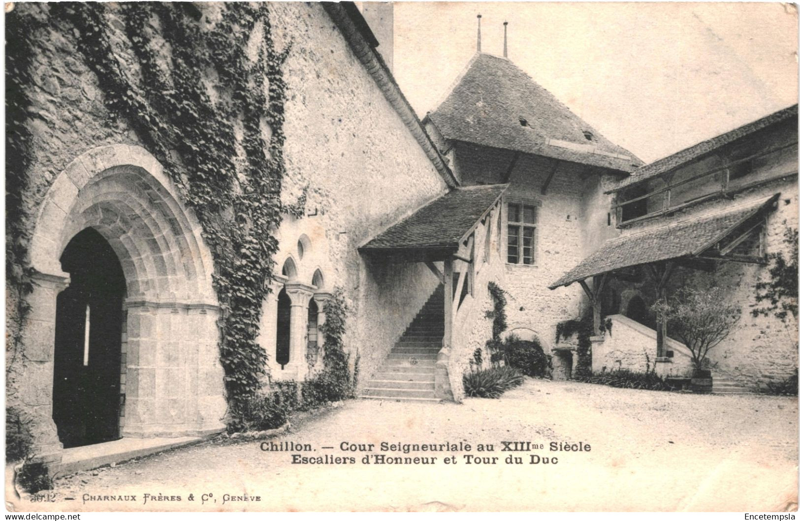 CPA Carte Postale Suisse Chillon  Cour Seigneuriale Escalier D'honneur 1904 VM78925 - Veytaux