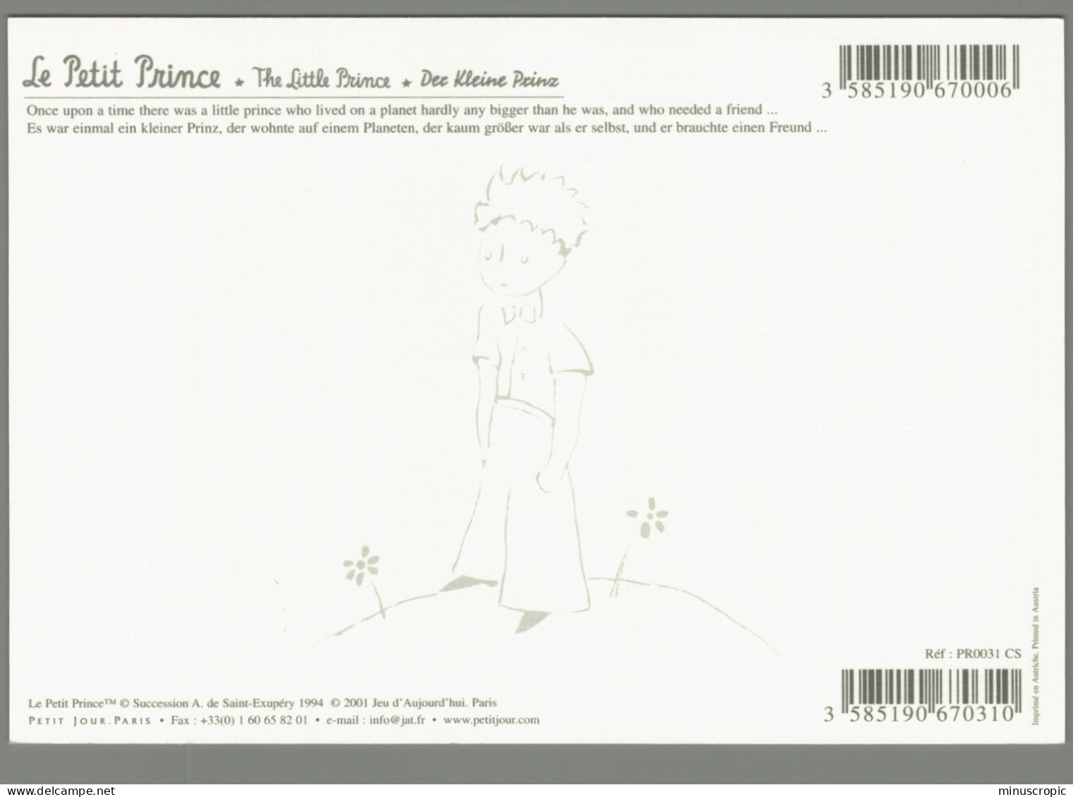 CPM - Le Petit Prince - Saint Exupéry - Fairy Tales, Popular Stories & Legends