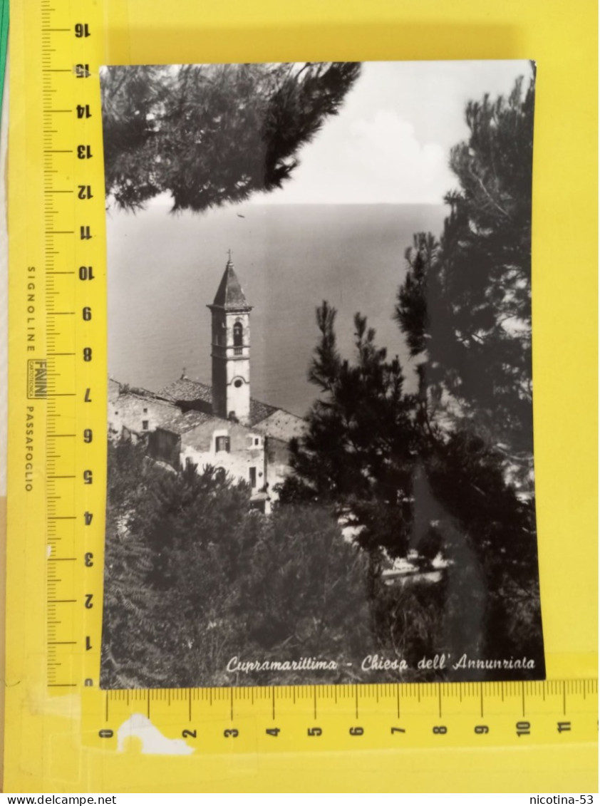 CT-06042- CUPRAMARITTIMA (AP) CHIESA DELL'ANNUNZIATA - CAMPANILE - VIAGGIATA 1957 - Andere & Zonder Classificatie