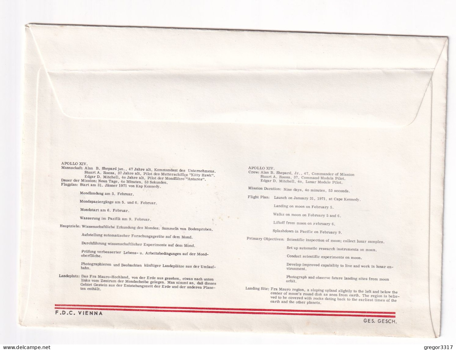 E6006) Mit APOLLO XIV Zum MOND - Österreich WIEN 5.2.1971 Shepard Roosa Mitchell Weltraum WERBESCHAU - Sonstige & Ohne Zuordnung