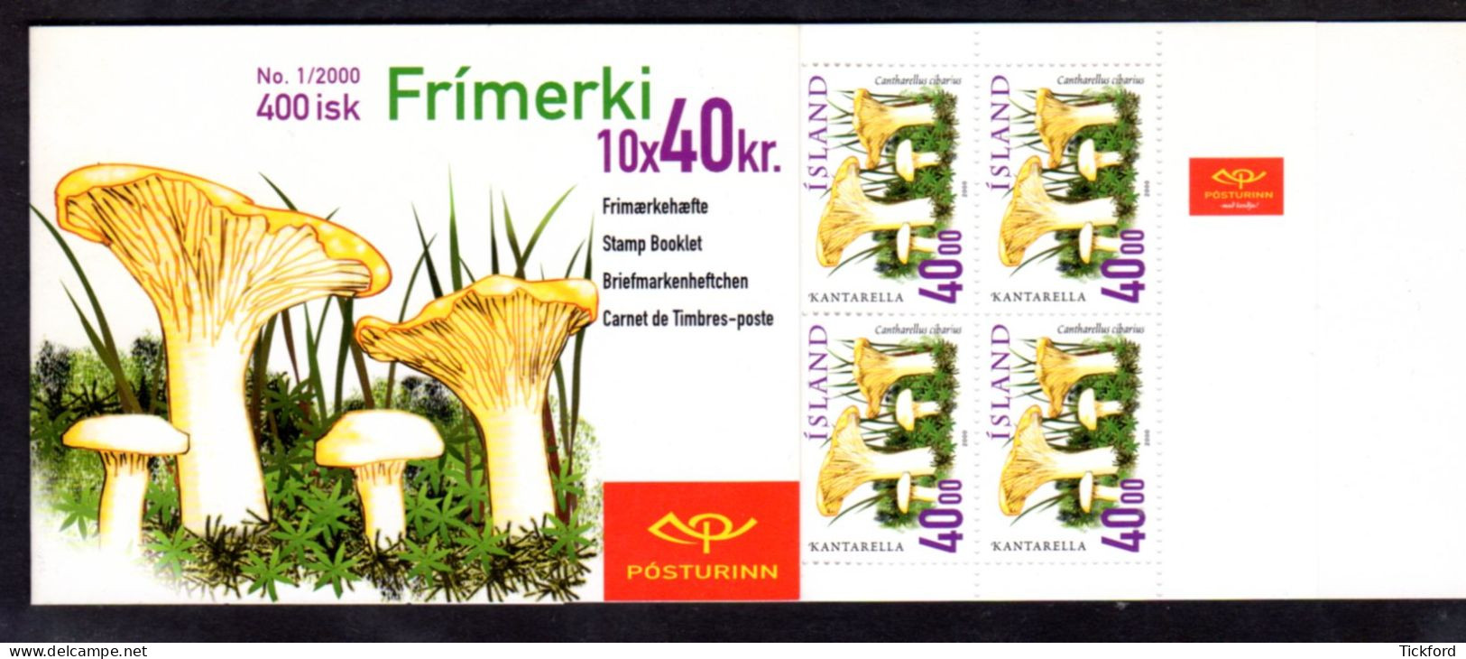 ISLANDE 2000 - Carnet Yvert C878 - Booklet - Facit H48 - NEUF** MNH - Flore, Champignons - Postzegelboekjes