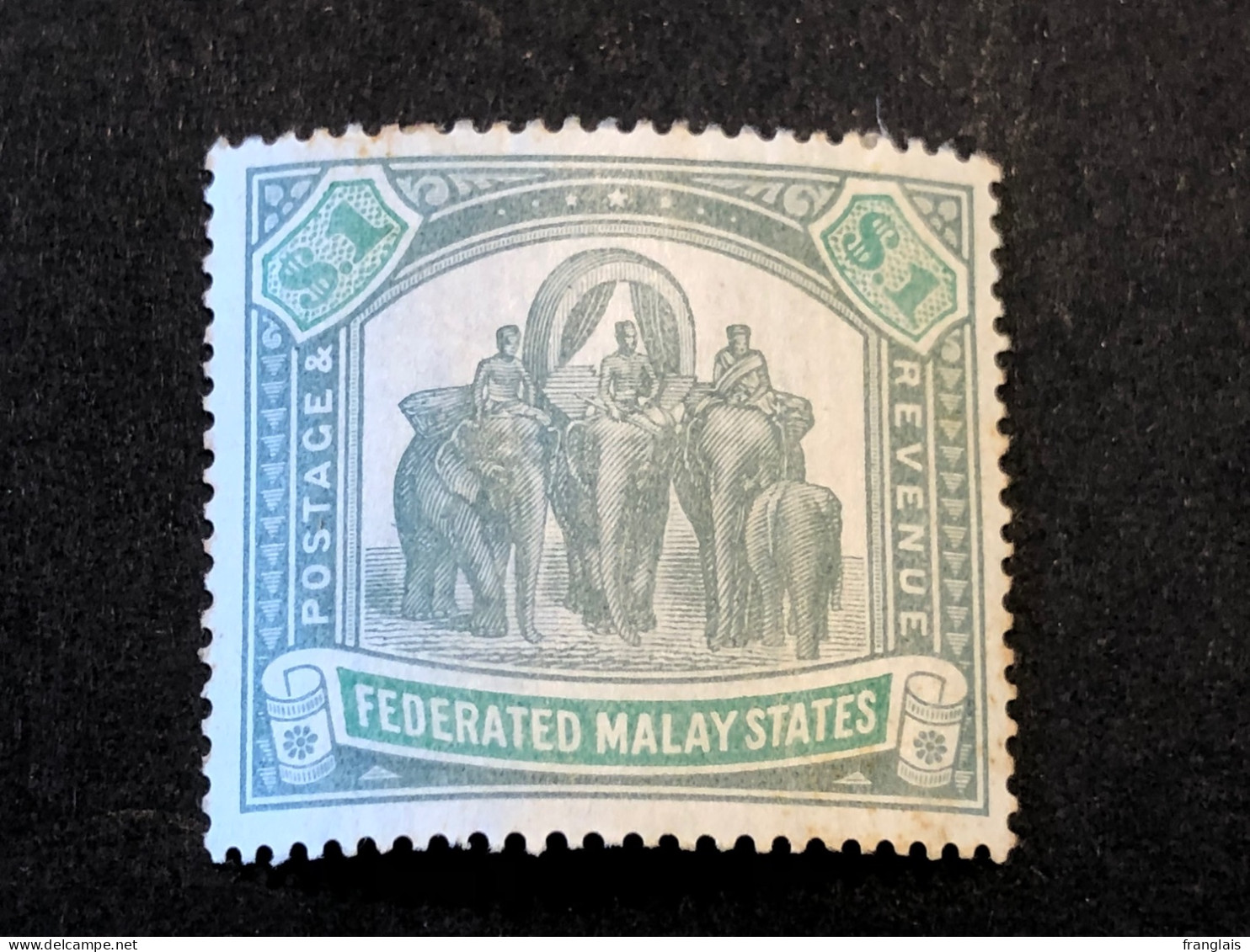 FEDERATED MALAY STATES SG 23. $1 Green And Pale Green MH*. CV £190 - Federated Malay States