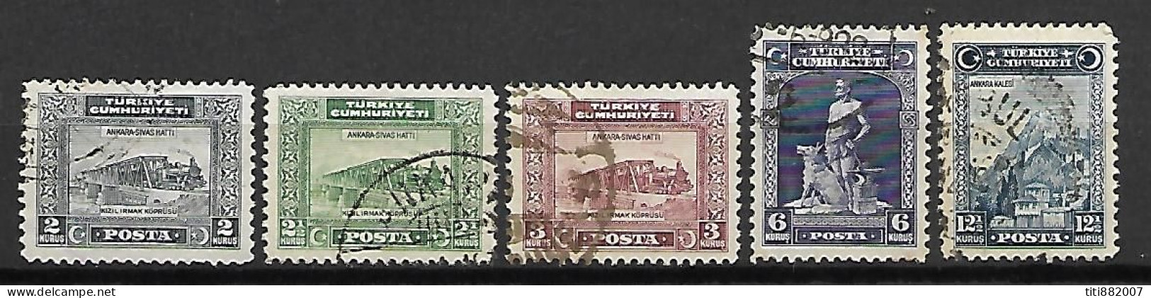 TURQUIE    -    1929.   Y&T N° 744 à 748 Oblitérés  . - Used Stamps