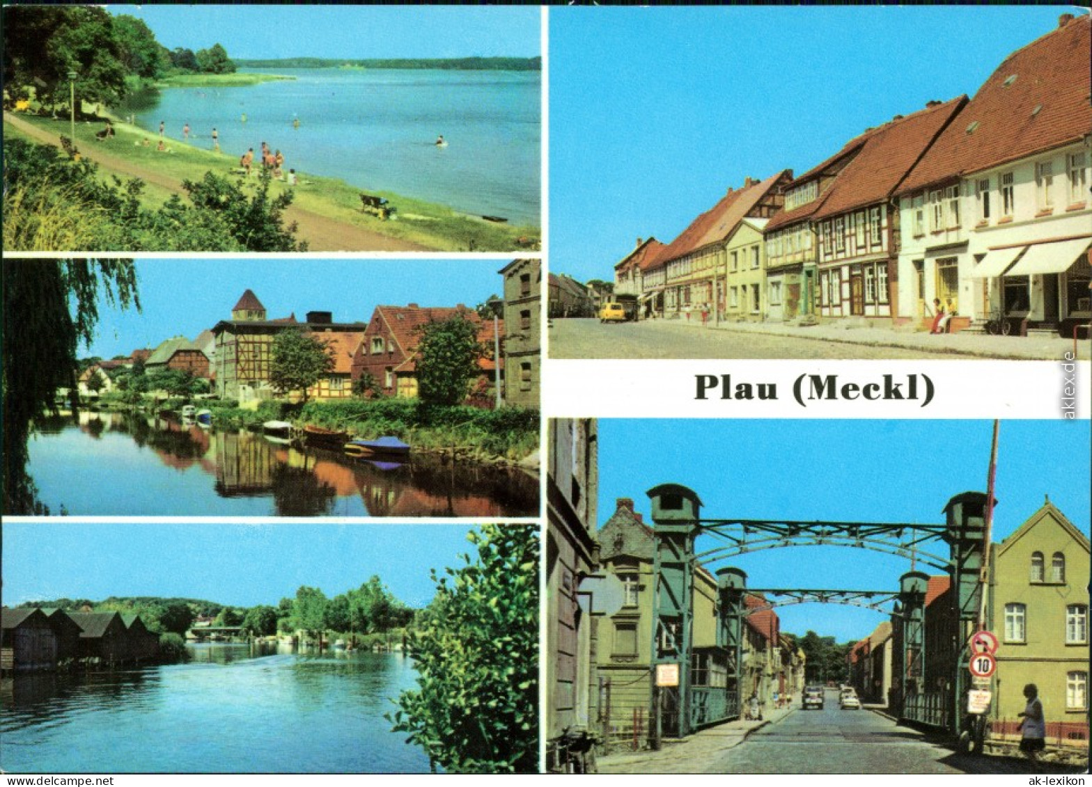 Plau Am See Seelust, Strandstraße, Elbe, Karl-Marx-Straße Große Burgstraße 1981 - Plau