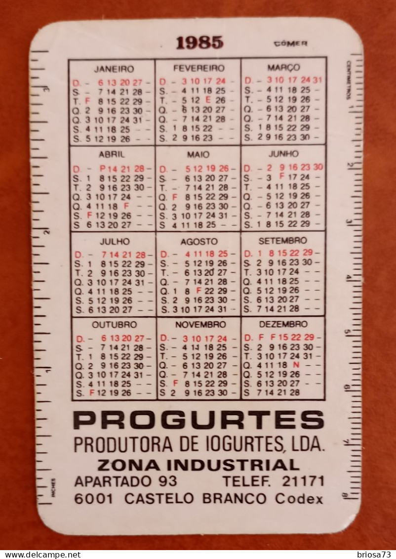 Petit Calendrier De Poche Yaourt Iophil.  Portugal - Petit Format : 1981-90