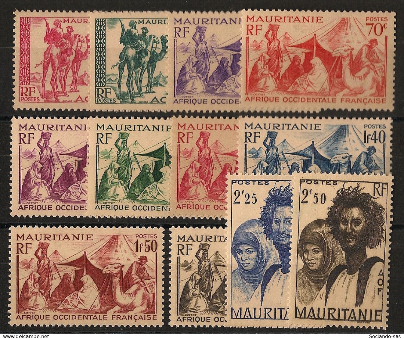 MAURITANIE - 1939-46 - N°YT. 105 à 115 - Série Complète Avec Le N°112A - Neuf Luxe ** / MNH / Postfrisch - Unused Stamps