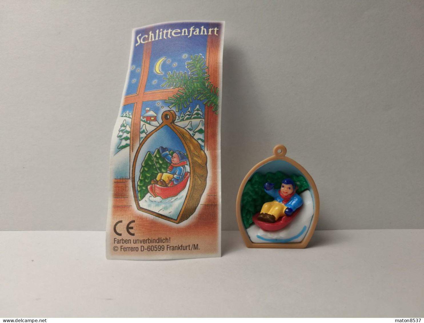 Kinder : 704636  Weihnachtsbaumschmuck 1997-98 - Schlittenfahrt + BPZ - Monoblocs