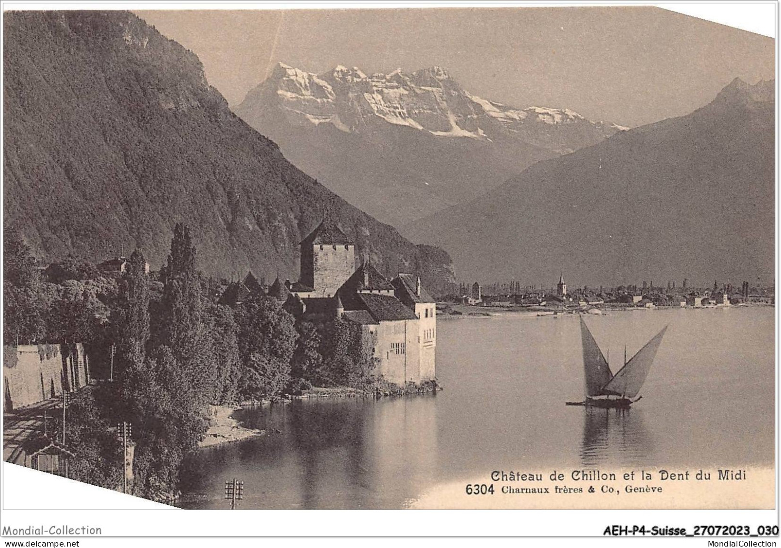 AEHP4-0287- SUISSE - CHÂTEAU DE CHILLON ET LA DENT DU MIDI  - Veytaux