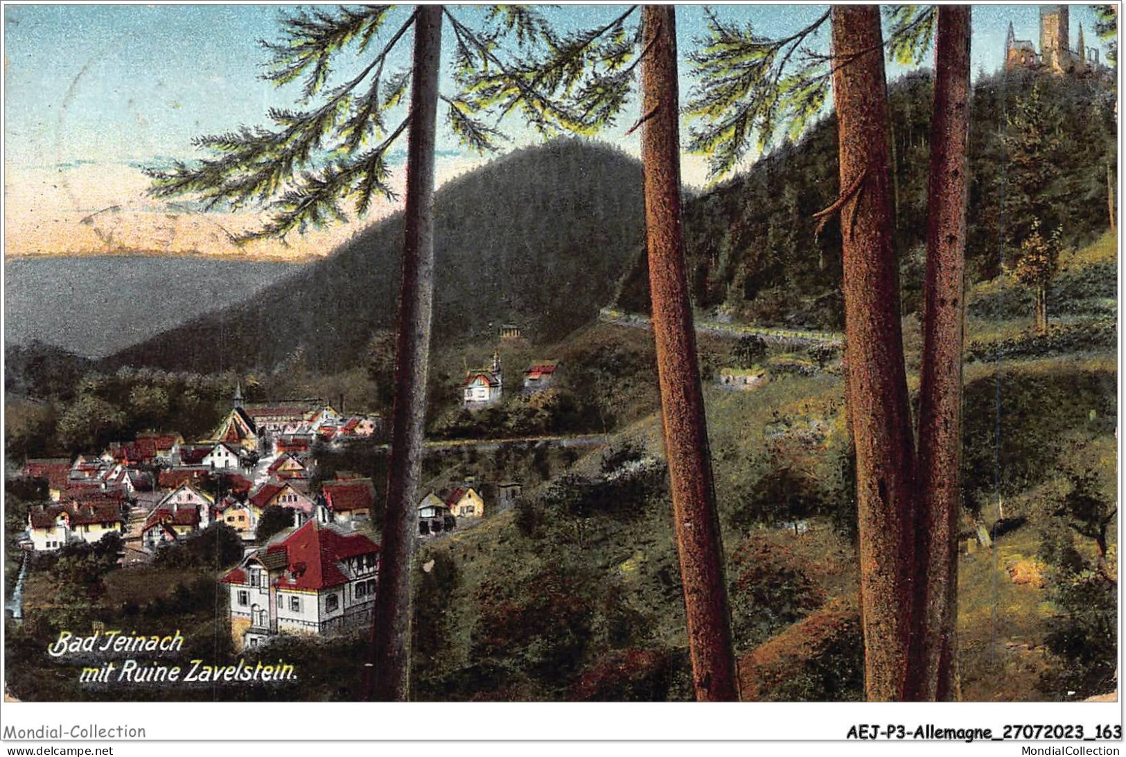 AEJP3-0258 - ALLEMAGNE - BAD TEINACH MIT RUINE ZAVELSTEIN - Bad Teinach