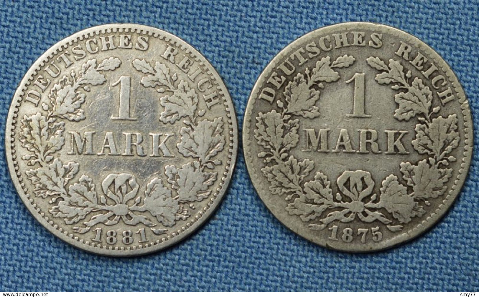 Deutschland / Germany • Lot  2x • 2 Mark •  1875 B  -  1881 A  • [24-432] - 1 Mark