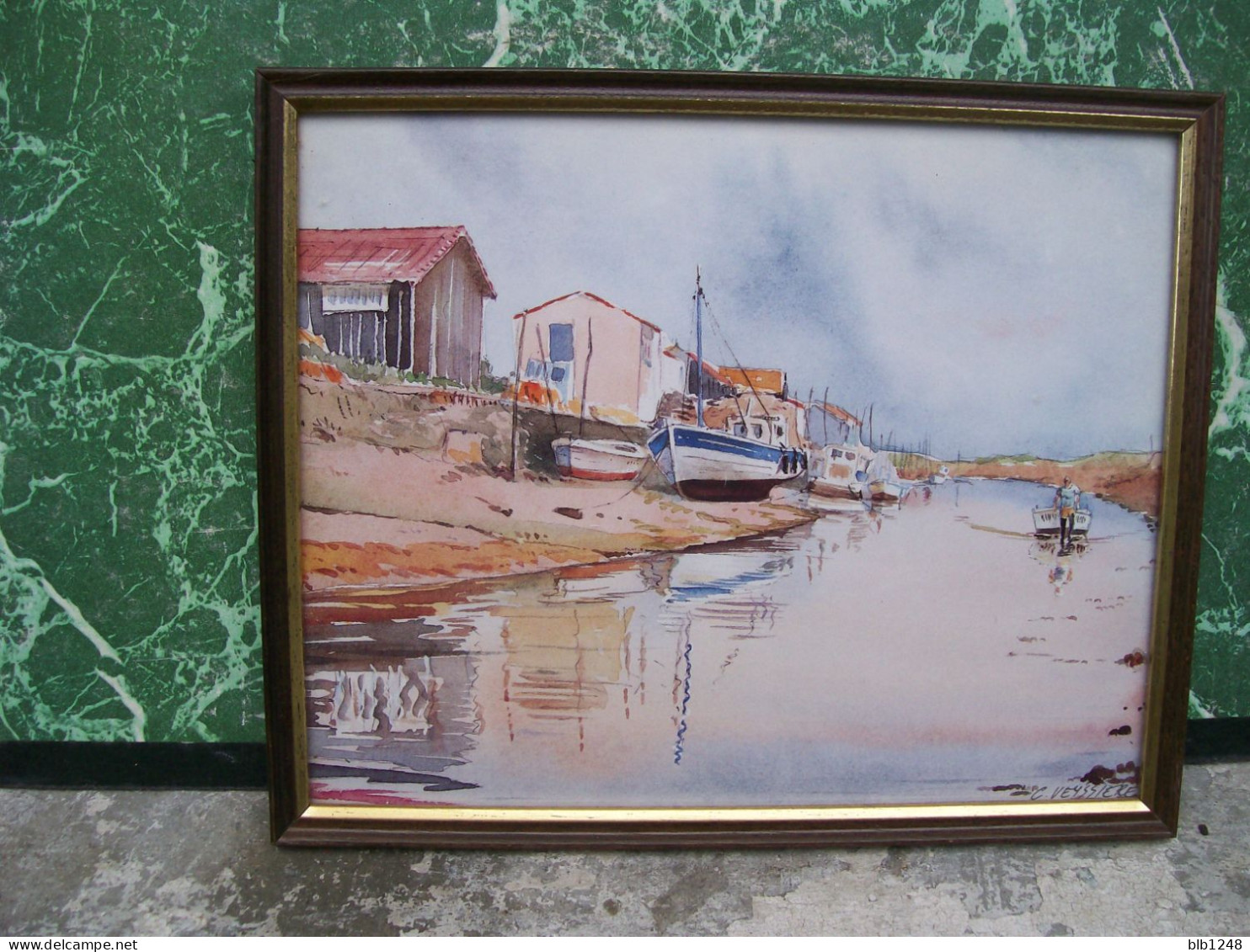 Art & Antiquités > Tableaux > Retour Au Port Aquarelle De Veyssiere - Aquarelles