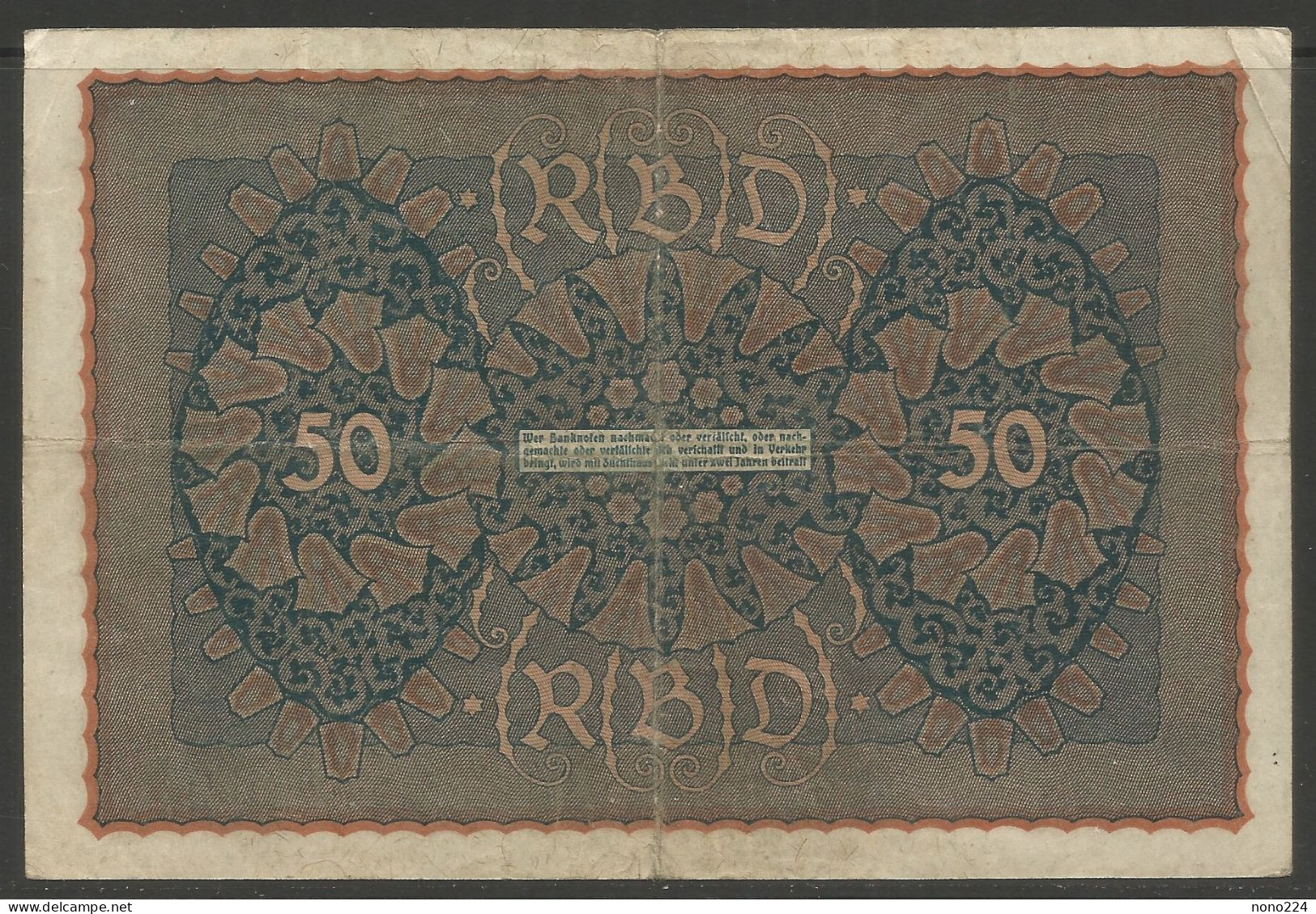 Billet 50 Mark De 1919 ( Allemagne ) - 50 Mark