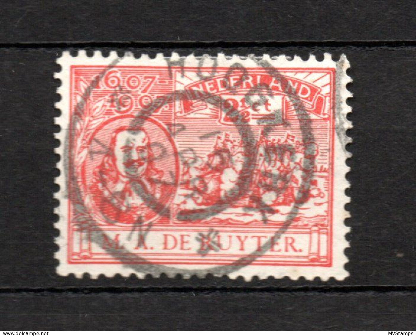 Nederland 1907 Zegel 89 De Ruyter Met Luxe Grootrondstempel Hoogkerk - Gebruikt