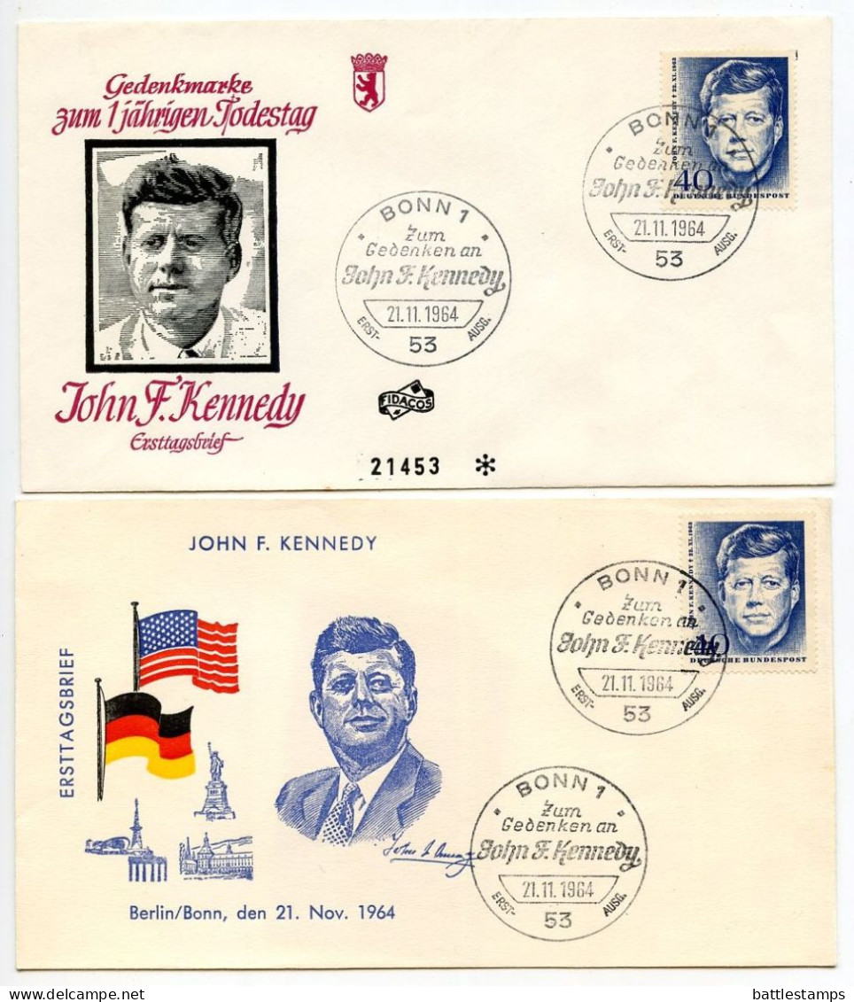 Germany, West 1964 5 FDCs Scott 901 U.S. President John F. Kennedy - 1961-1970