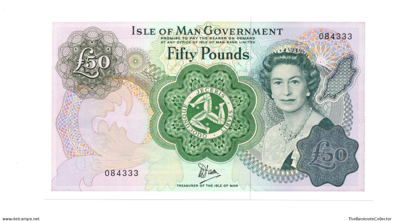 Isle Of Man Fifty (50) Pounds ND 1983 QEII P-39 UNC - 50 Pounds