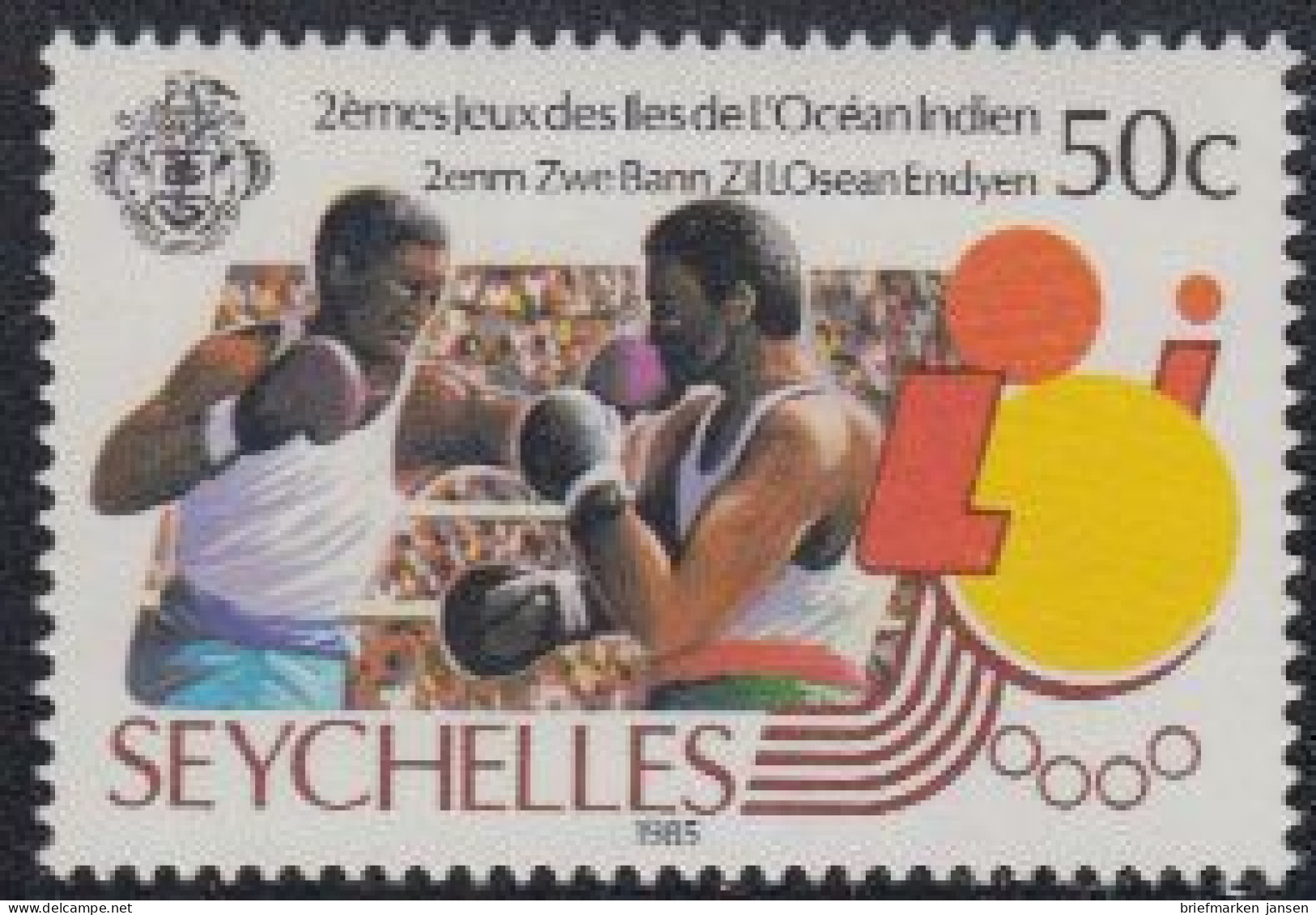 Seychellen Mi.Nr. 588 Spiele Der Inseln Des Indischen Ozeans, Boxen (50) - Seychellen (1976-...)