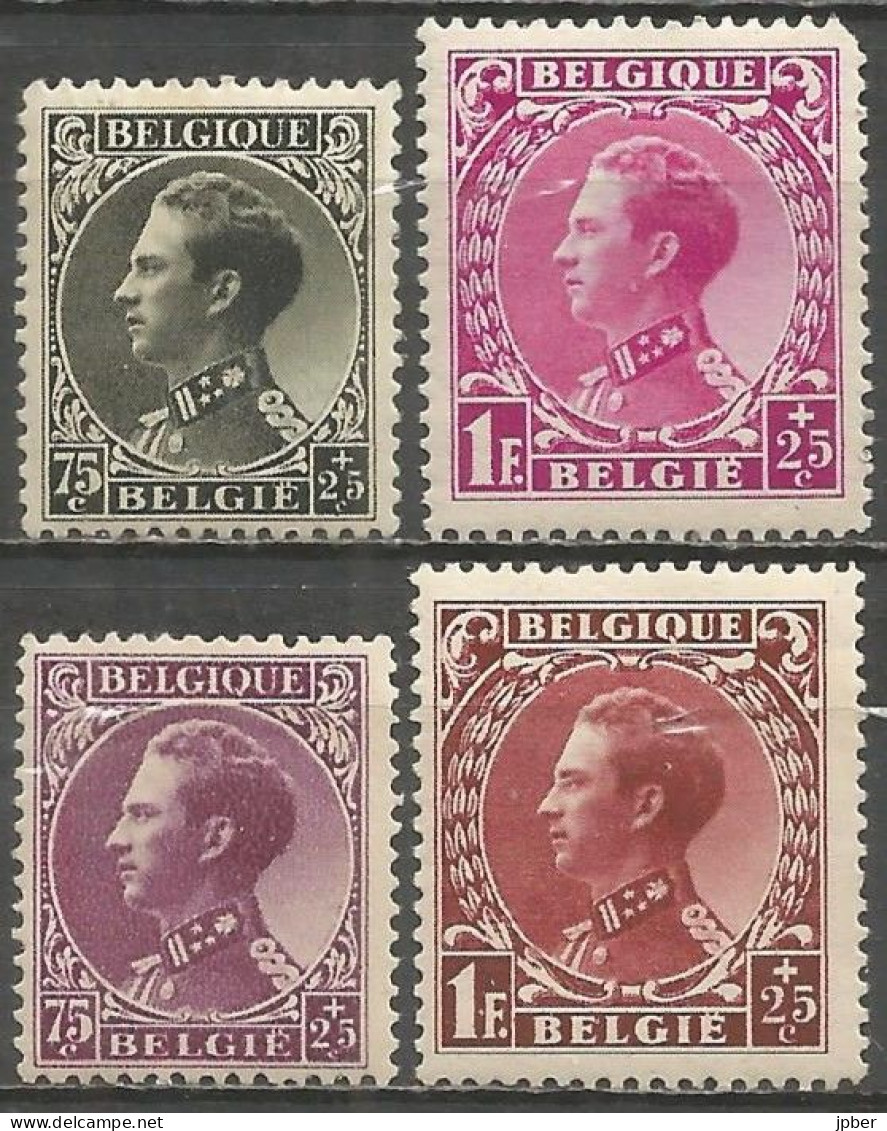 Belgique - Leopold III - N°390à393 * - 1934-1935 Léopold III