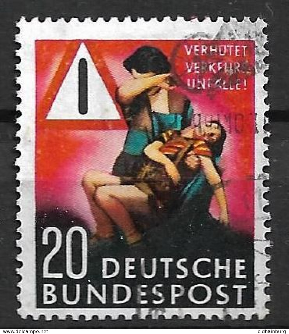 Bund 1952: Mi. 162 O Verkehrssicherheit- Unfallvorbeugung (6.-) - Unfälle Und Verkehrssicherheit