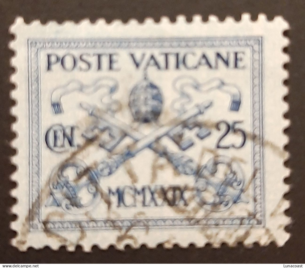 Vaticaanstad 1929 Used Mi #4,  25c, Pius XI - Gebruikt