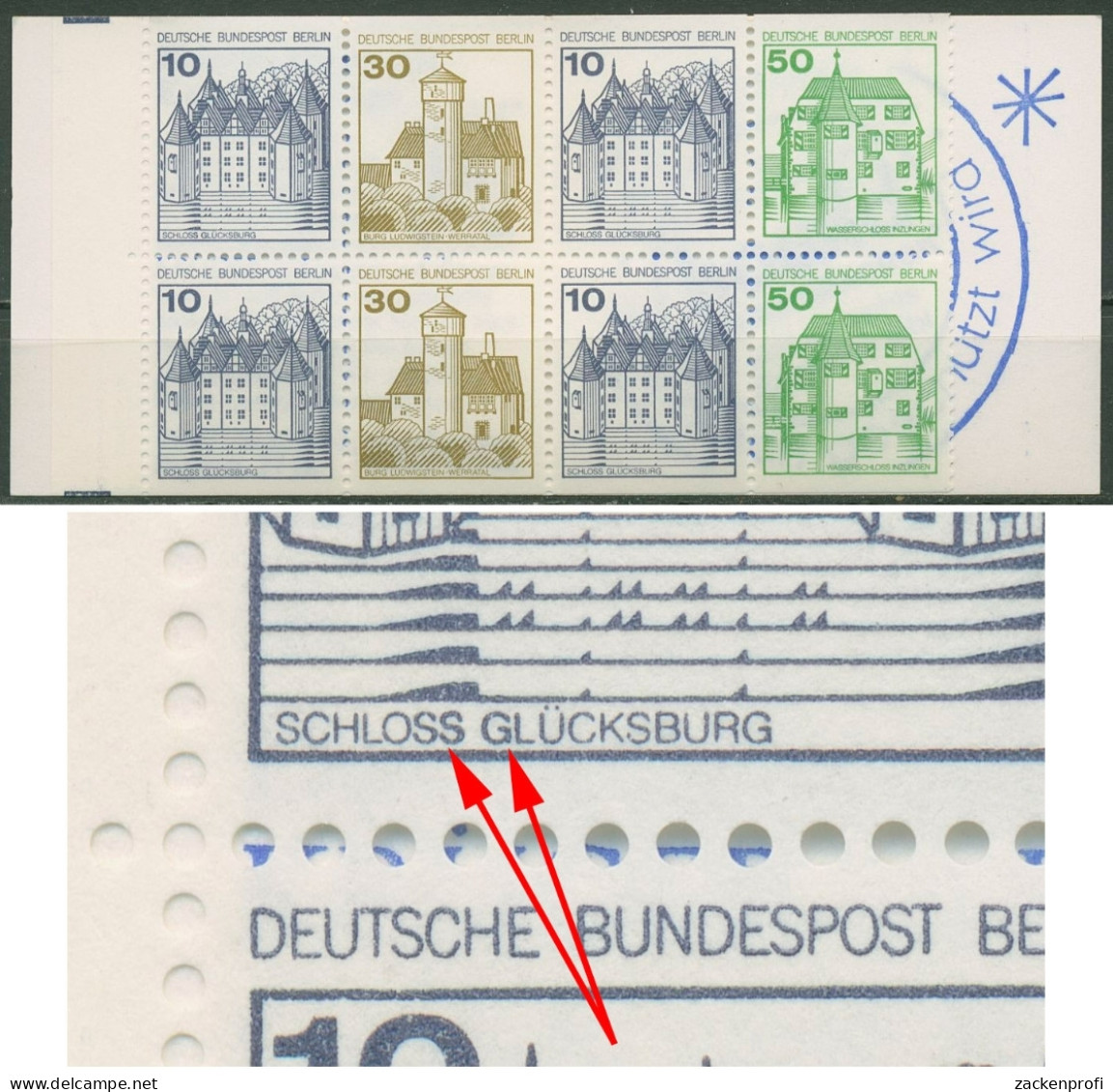 Berlin Markenheftchen 1980 B & S Mit Plattenfehler MH 11 B PF VIII Postfrisch - Varietà E Curiosità