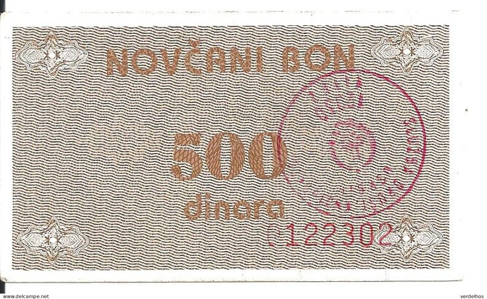 BOSNIE HERZEGOVINE 500 DINARA ND1992 XF P 49 - Bosnia And Herzegovina