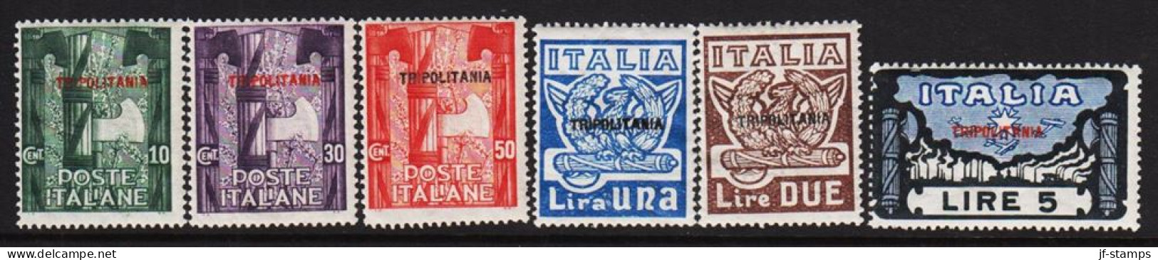 1923. TRIPOLITANIA. TRIPOLITANIA Overprint On Complete Set From Italy: March Against Rome, ... (Michel 19-24) - JF544011 - Tripolitaine