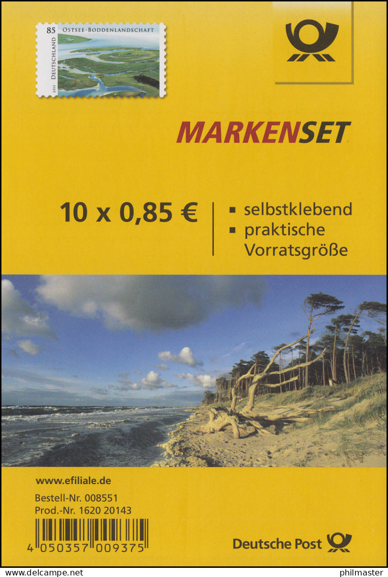FB 45 Ostsee - Boddenlandschaft, Folienblatt Mit 10x 3131, EV-O Bonn - 2011-2020