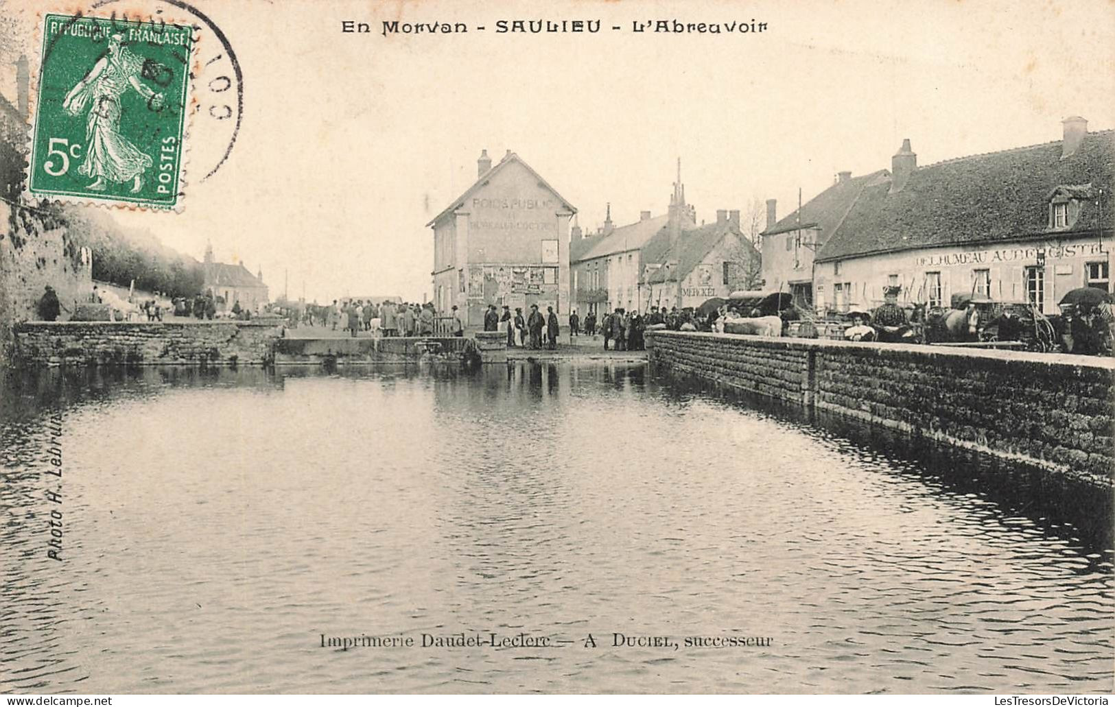 FRANCE - Saulieu - En Morvan - Vue Sur L'Abreuvoir - Animé - Carte Postale Ancienne - Saulieu