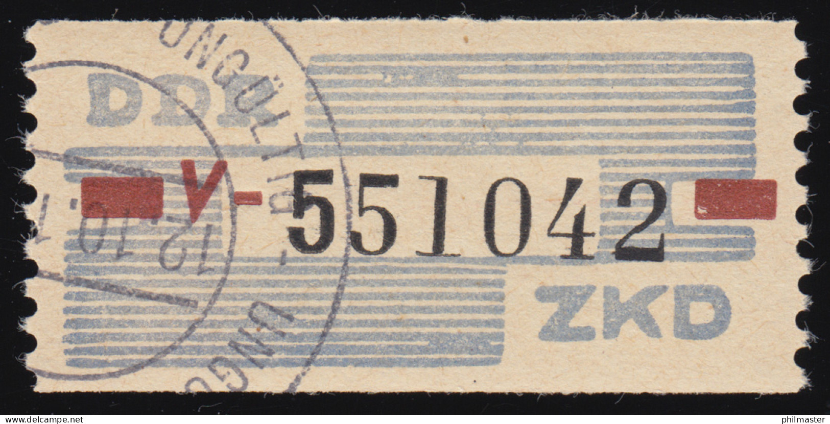 28-V Dienst-B, Billet Schwarz Und Rot Auf Blau, Gestempelt UNGÜLTIG - Gebraucht